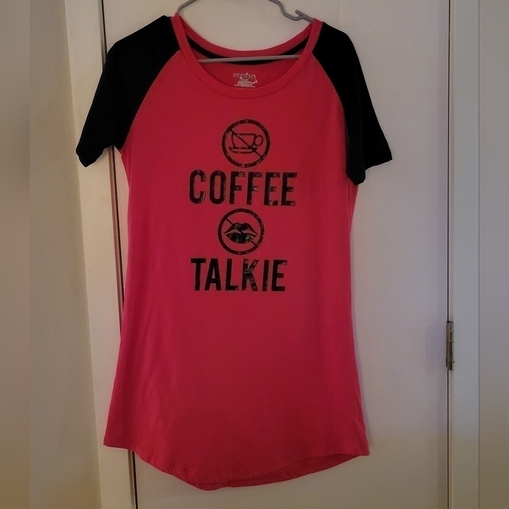 Joe Boxer No Coffee No Talkie Graphic Casual Tunic Tee Or Pajama Top